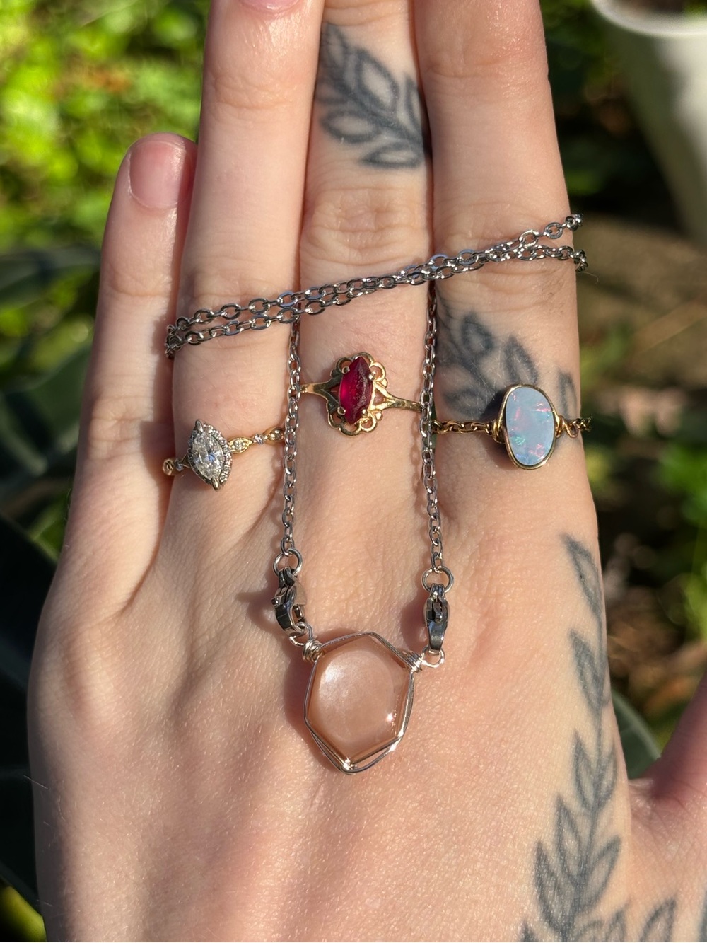 Peach moonstone interchangeable necklace
